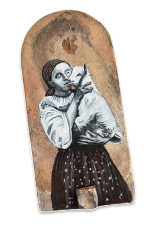 Historical illustration - woman with lamb