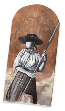 Historical illustration - woman with staff