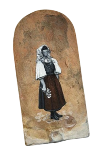 Historical illustration - woman with flowers